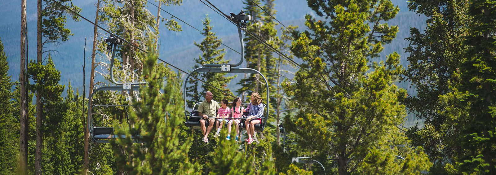 Riding a gondola in Winter Park